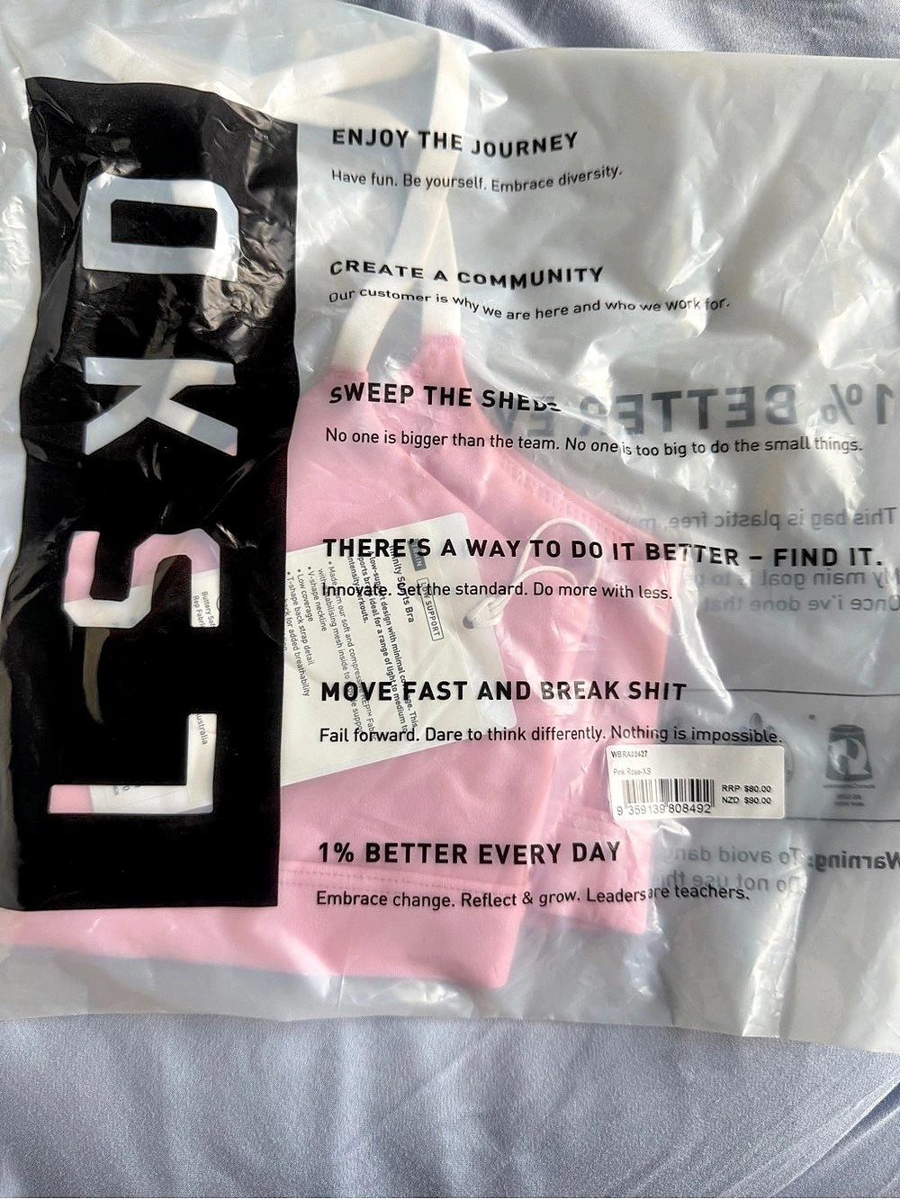 LSKD Momentum Sports Bra Pink & White - Picture 6 of 6